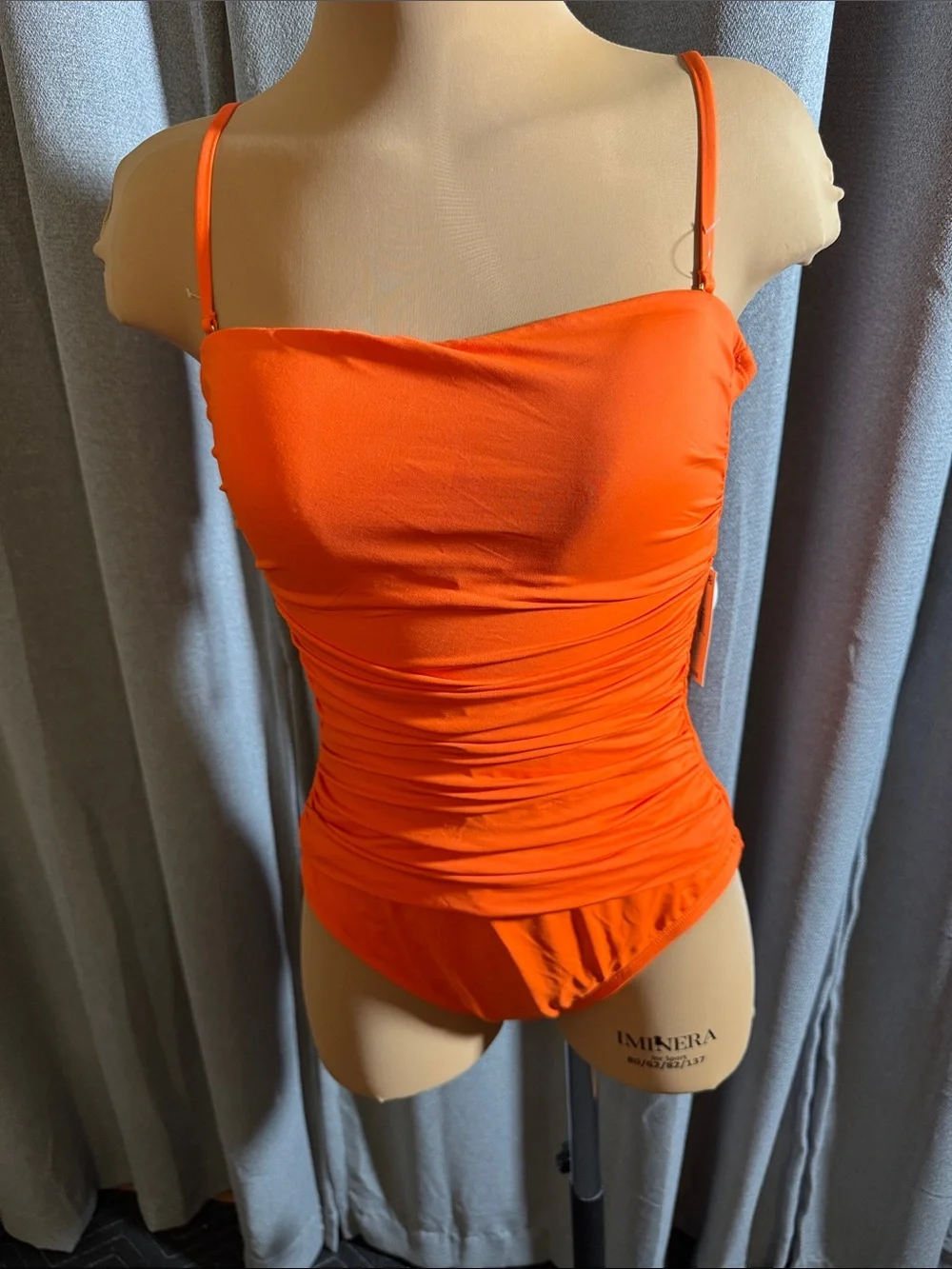 LA BLANCA Tummy ControlOrange Ruched One-Piece Swimsuit